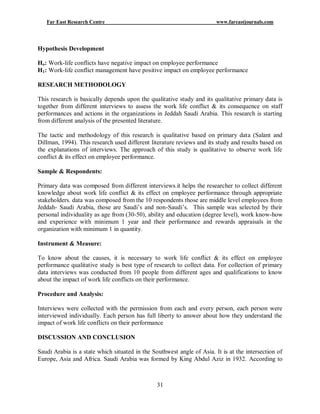 IMPACT OF WORK LIFE CONFLICT ON EMPLOYEE PERFORMANCE | PDF
