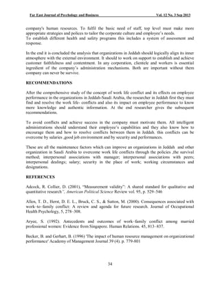 IMPACT OF WORK LIFE CONFLICT ON EMPLOYEE PERFORMANCE | PDF