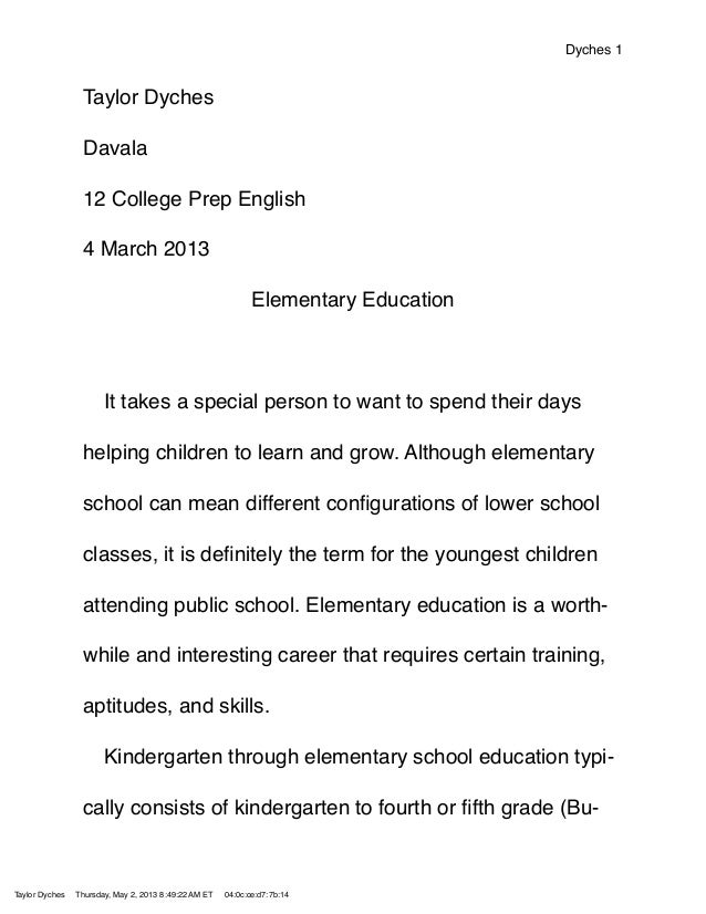 research paper of elementary