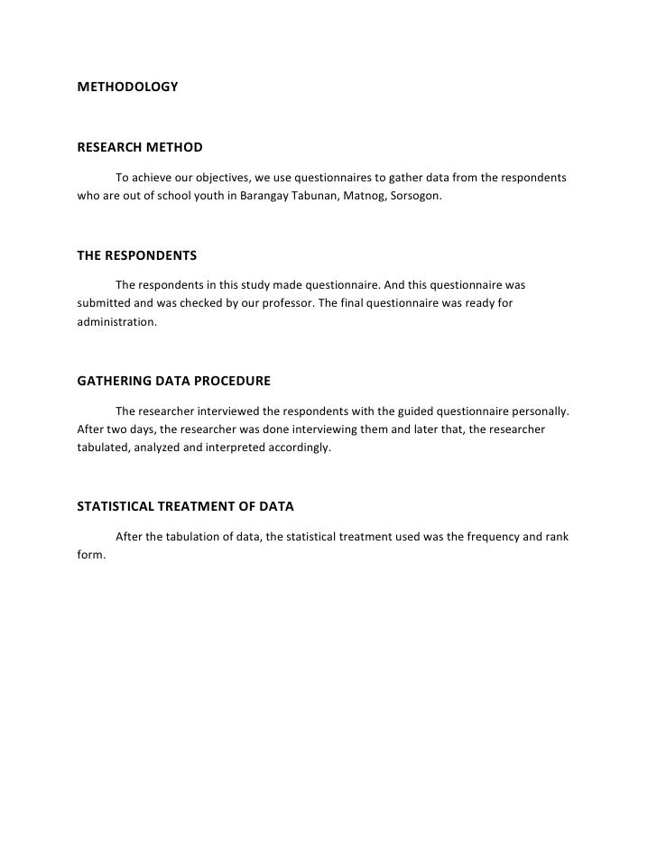 statistical treatment of data in research paper example