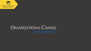 ORGANIZATIONAL CHANGE
AcademicPaper.Net
 