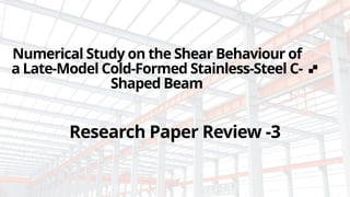 Research paper review: Numerical Study on the Shear Behaviour of a Late ...