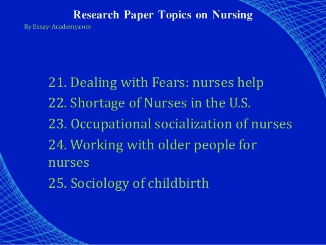 Nursing senior thesis topics