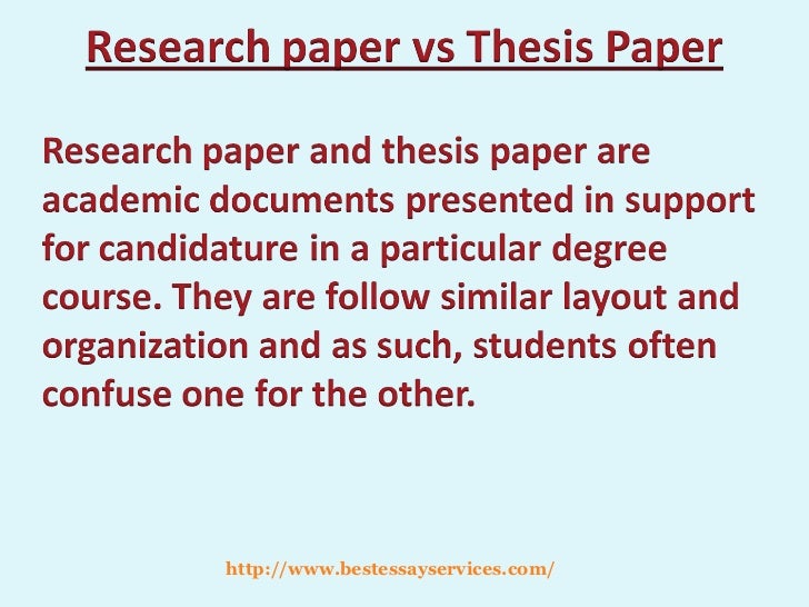 Dissertation vs research paper
