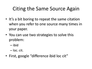 Research Paper Writing Citation Referencing Quicktips