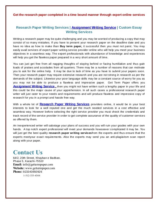 research paper writing services