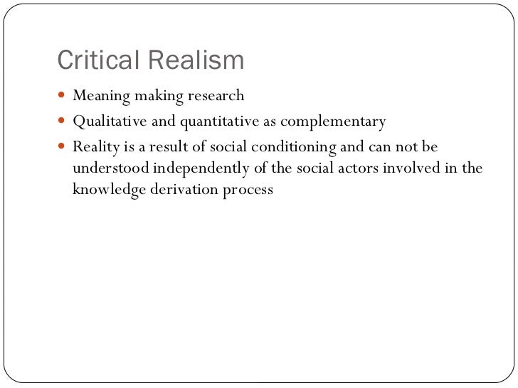 what is critical realism in research