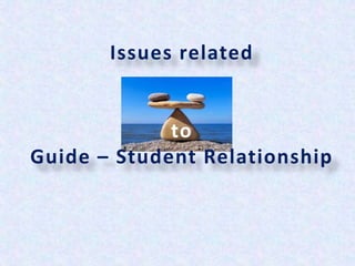 Issues related
to
Guide – Student Relationship
 