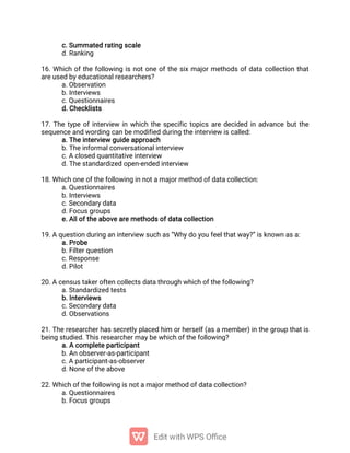research (polit) mcqs.pdf nursing research | PDF
