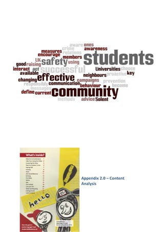 Appendix 2.0 – Content
Analysis
 