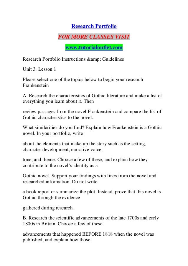 RESEARCH PORTFOLIO / TUTORIALOUTLET DOT COM