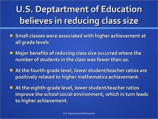 Reduce Class Sizes Research powerpoint - Class Size | PPT