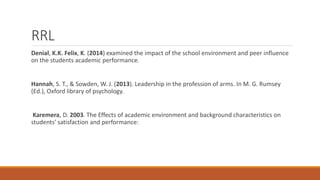 The Learning Environment and Academic Performance of the students in ...