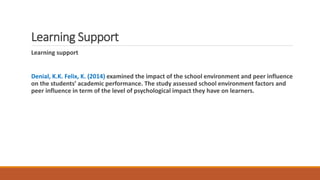 The Learning Environment and Academic Performance of the students in ...