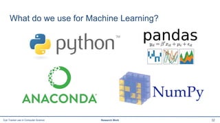 What do we use for Machine Learning?
32Eye Tracker use in Computer Science Research Work
 