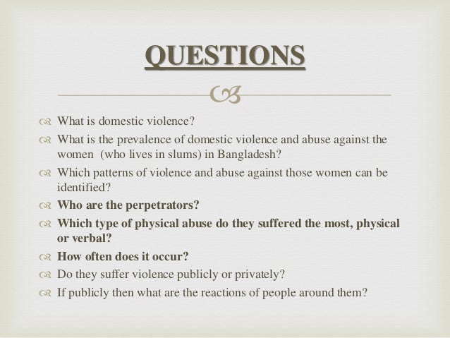 domestic violence research questions