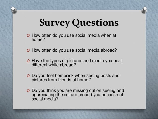 research presentation sal post presentation survey questions