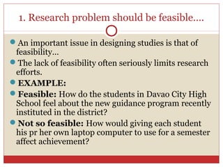 Studies Problem Research problem | PPT