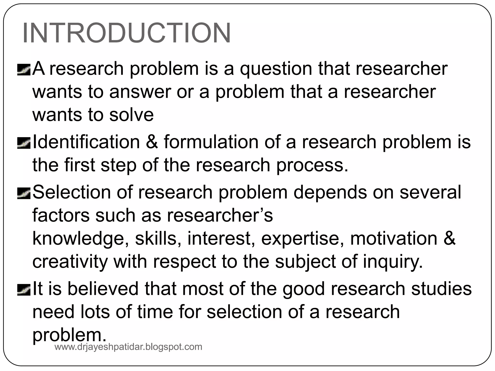 Research problem | PPSX
