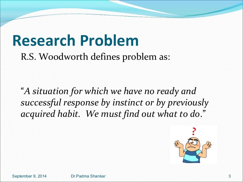 do you define research problem