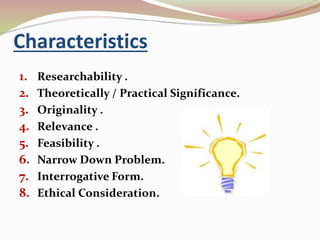 educational Research problem:- formulation of a research problem ...