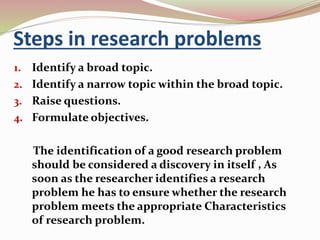 educational Research problem:- formulation of a research problem ...