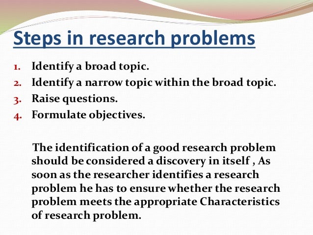 importance of defining research problem