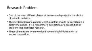 research problem Identification in research | PPTX