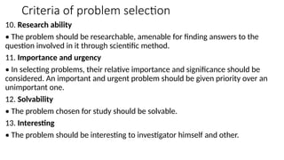 research problem Identification in research | PPTX