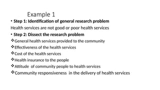 Health Problem Identification Figure research problem Identification in research | PPTX