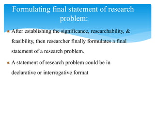 Research problem identification ,Nursing Research | PPTX