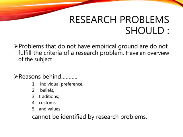 research problem criteria