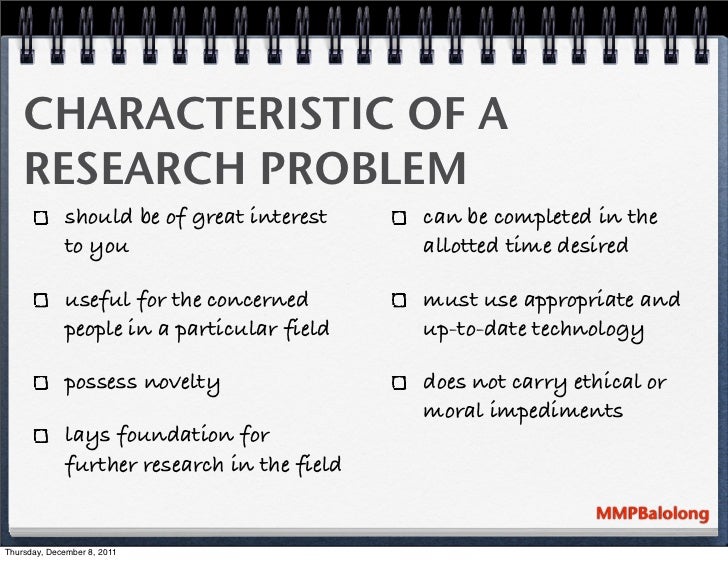 characteristics of research problem slideshare