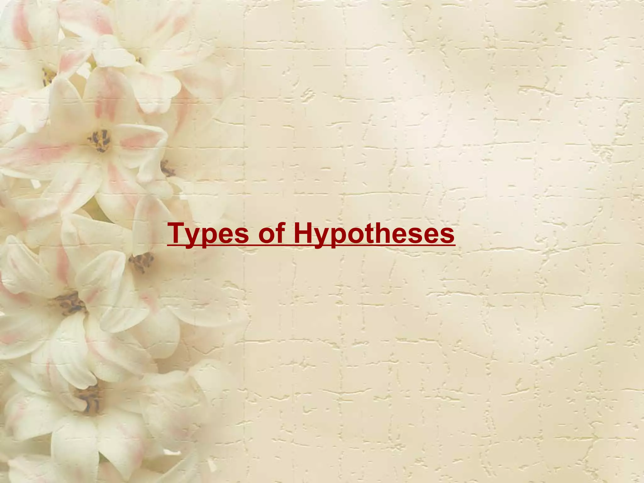 Types of Hypotheses 