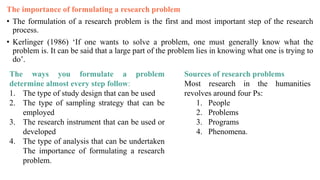 Considerations in selecting a research problem
When selecting a research problem/topic there are a number of consideration...