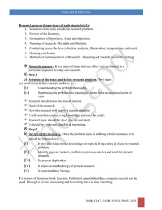 Comprehensive Guide to the Research Process and Methodology | PDF