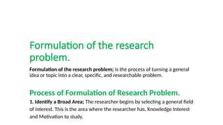 Comprehensive Guide to Formulating and Understanding Research Problems ...
