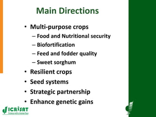 Research program on dryland cereals