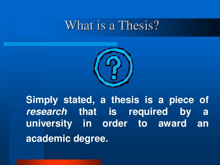 What is a thesis project