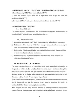 impact of Microfinance in Kenya | DOC