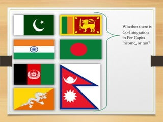 Whether there is
Co-Integration
in Per Capita
income, or not?
 
