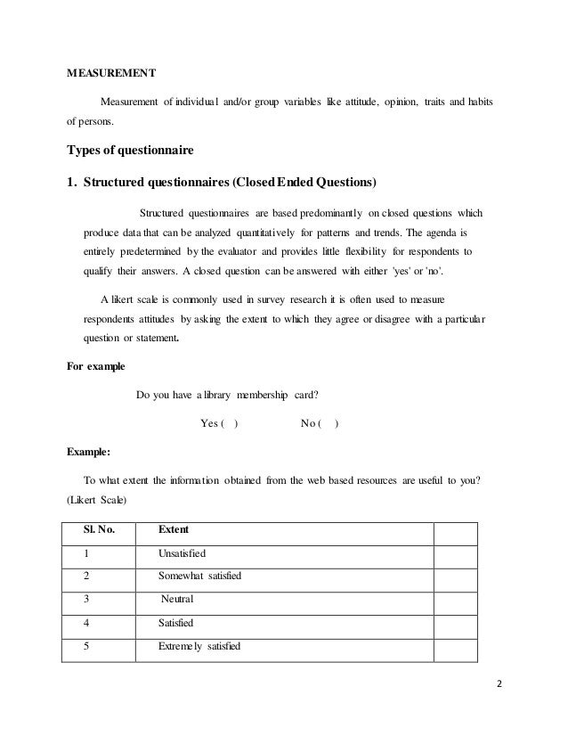 Questionnaire Interview Observation And Rating Scale - 2