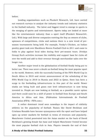 Research project - The Global Football Industry | DOCX