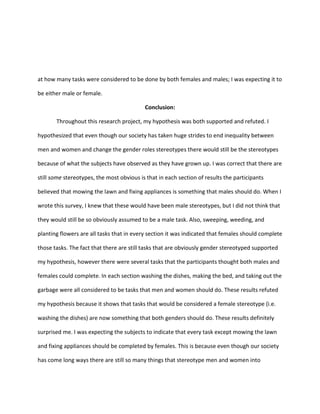 Research project gender roles
