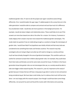 Research project gender roles