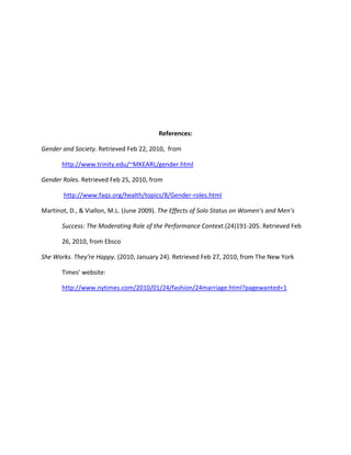 Research project gender roles