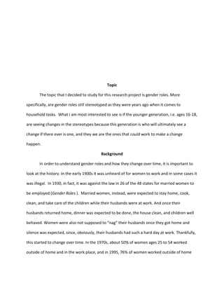 Research project gender roles