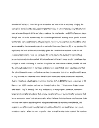 Research project gender roles