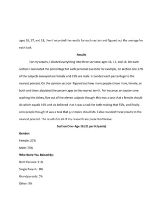 Research project gender roles