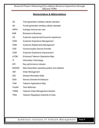 Telecom Order Types Telecom Order Management Solution Research Project | PDF